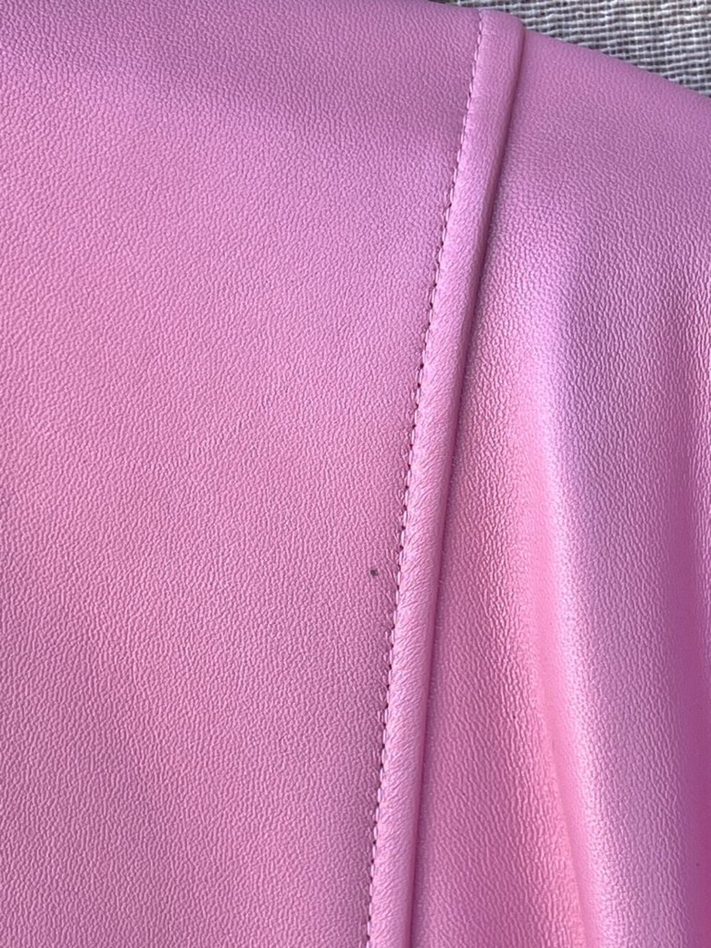 St. John Sport By Marie Gray Pink Leather Jacket Size L With Full Zip Front & Po - Picture 11 of 16
